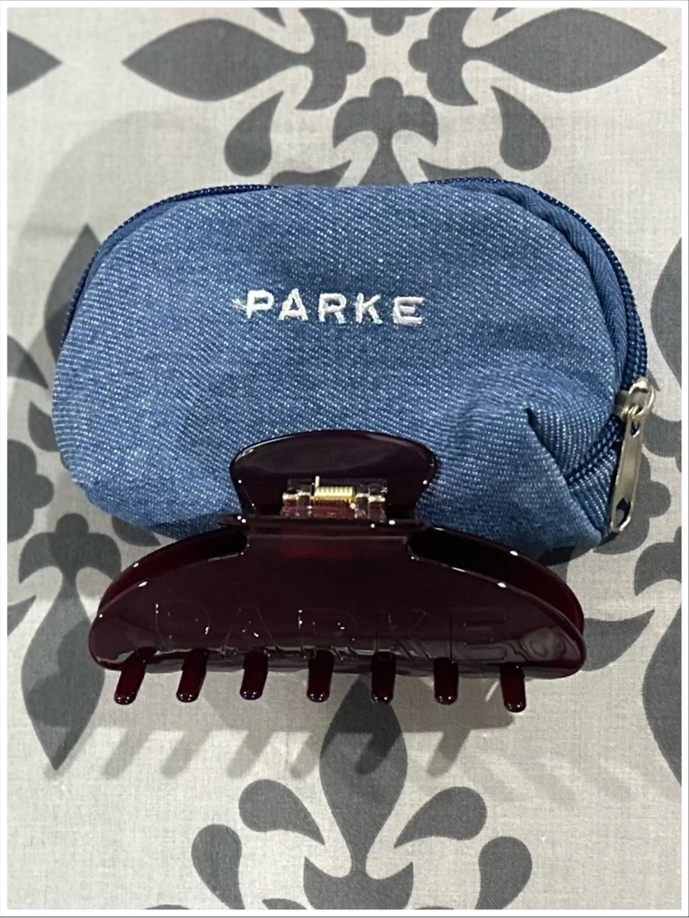 Parke Claw Clip on Holiday Drop Maroon NEW in BAG